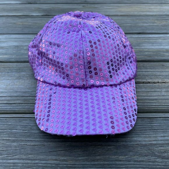 Women Hat Pink Tone Sequin Baseball Silver Cap Hat Fashion Hat New - Picture 5 of 12